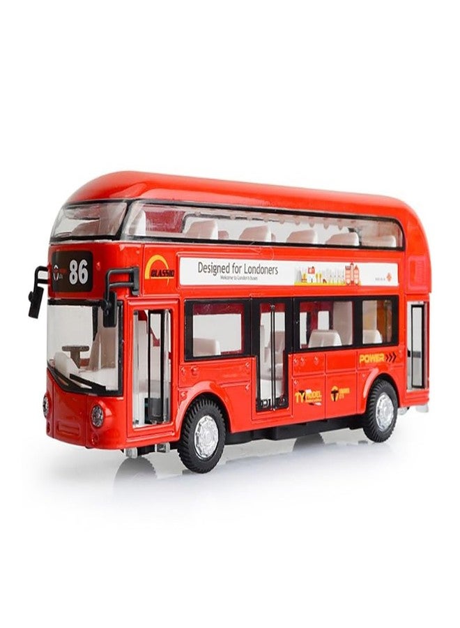 UKAXA School Bus Diecast Metal London Bus Light & Music Open Door Collection Model Pullback Buses Toys for Boy - Image 4